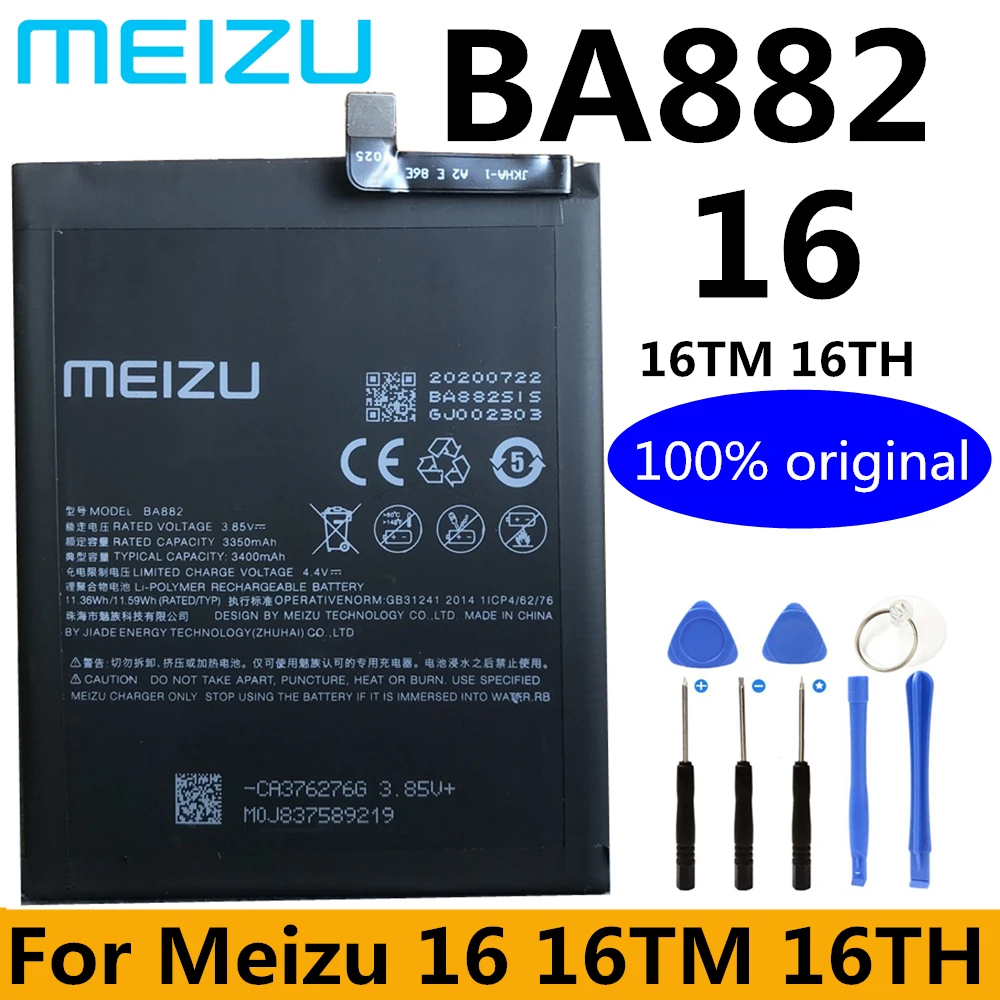Original New BA882 3400mAh For Meizu 16 16TM 16TH Replacement Mobile Phone Battery