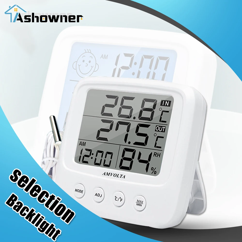 

LCD Digital Temperature Humidity Meter Backlight Home Indoor Electronic Hygrometer Thermometer Weather Station Baby Room