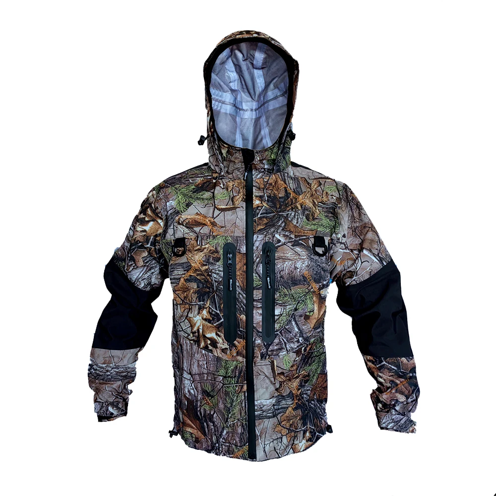 ELUANSHI Waterproof Breathable Camouflage Hunting Jacket Clothes Outerwear Fly Fishing Wading Wader Jacket 