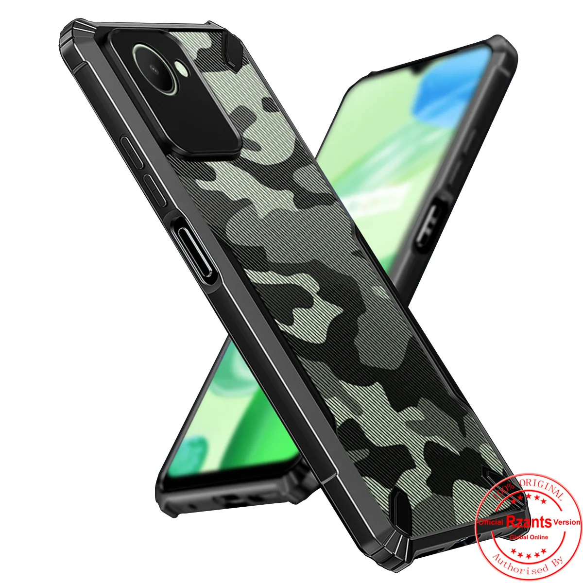 

Rzants For OPPO Realme C30 C30s Back Case Camouflage Bull Conor Design Slim Cover Half Clear Casing Camera Protection Thin Shell