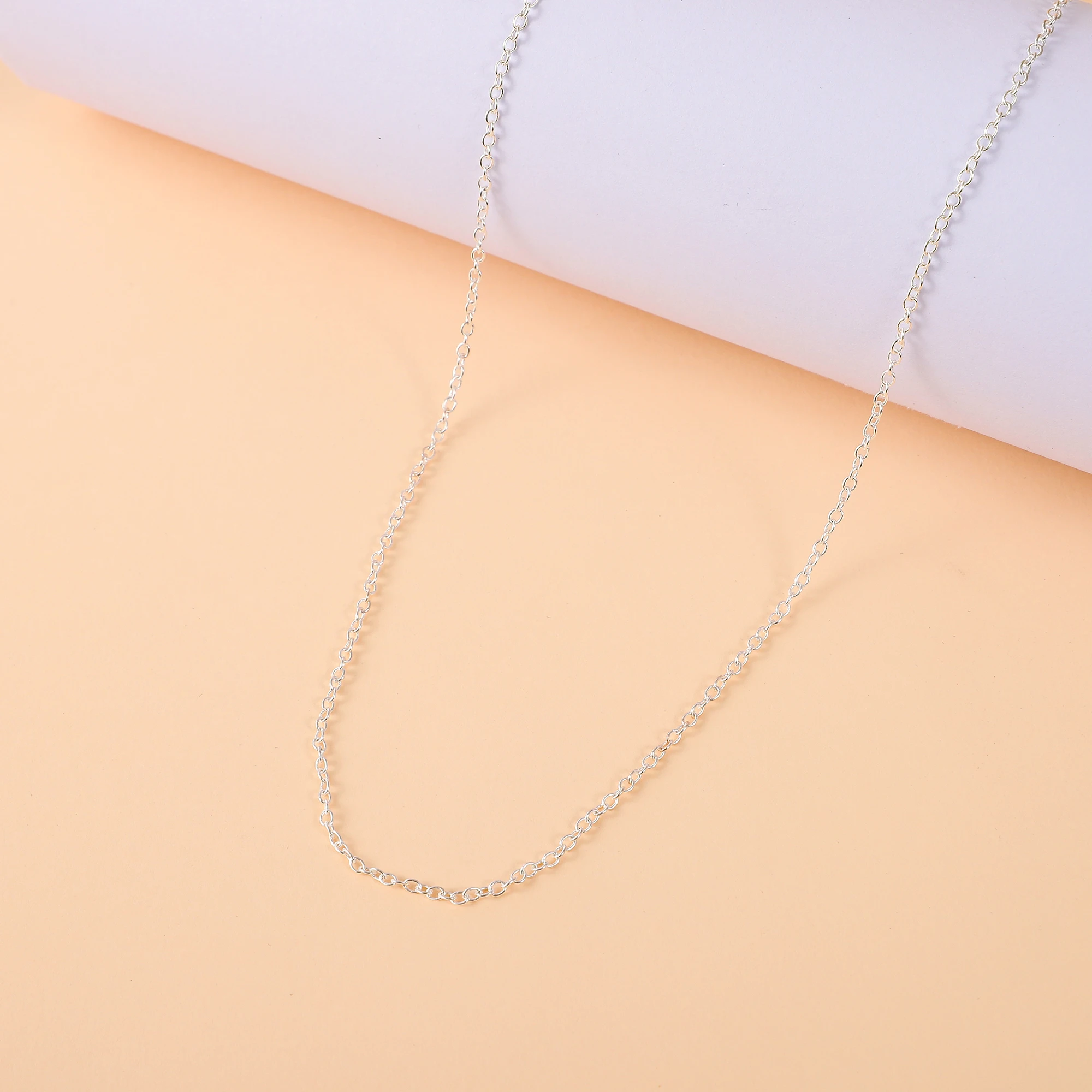 

Cross Necklace Wholesale Chains For Women 16 18 20 22 24 26 28 30 Inch Cheap Ornament Accessory Silver Plated Chain Necklace