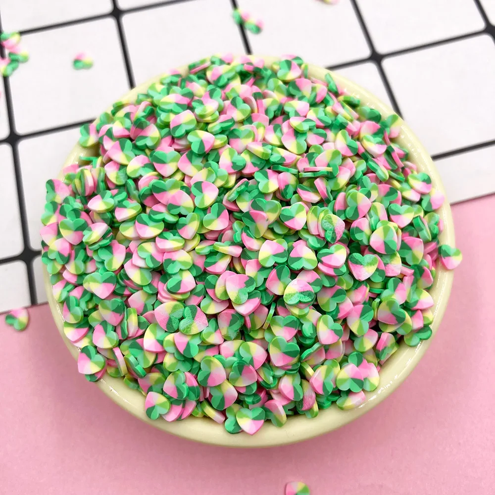 100 г разноцветные кусочки сердца полимерная глина посыпка для поделок украшения