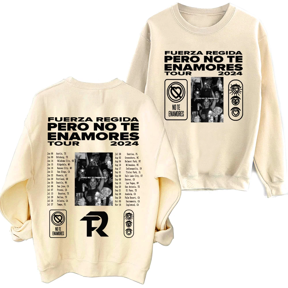 Fuerza Regida Pero No Te Enamores Tour 2024 толстовка в стиле Харадзюку с длинными рукавами