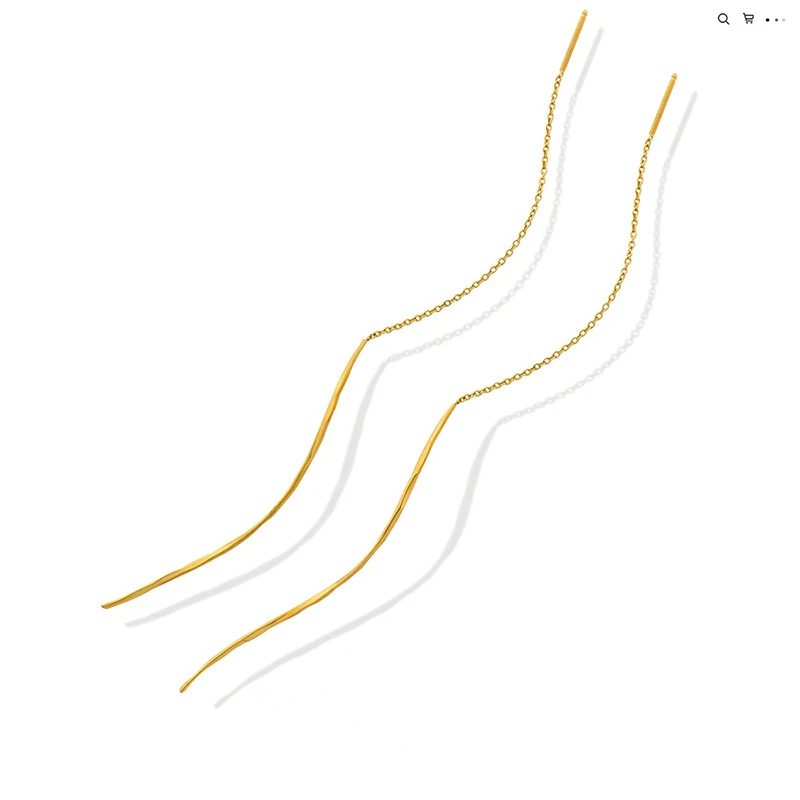 

Titanium steel jewelry personality fashion S face-lifting all-match ear line rose gold material tassel trend earrings jewelry