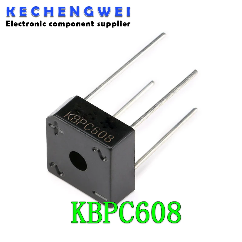 

10 шт., KBPC608 KBPC-608 6A 800 в, однофазный диод, 4-контактный мостовой выпрямитель, новый и оригинальный IC