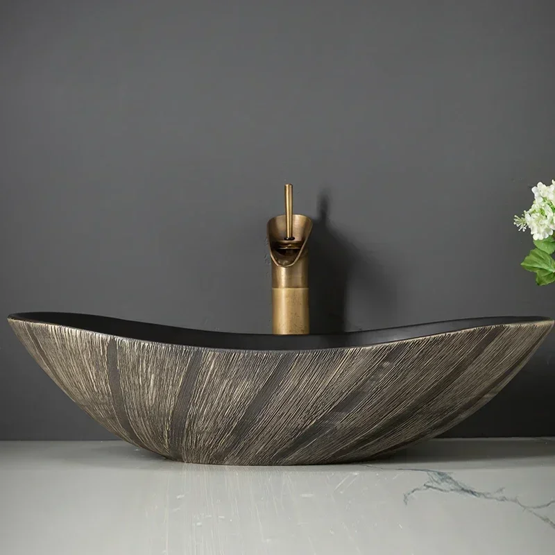 Настольный умывальник керамический домашний балкон двор открытый