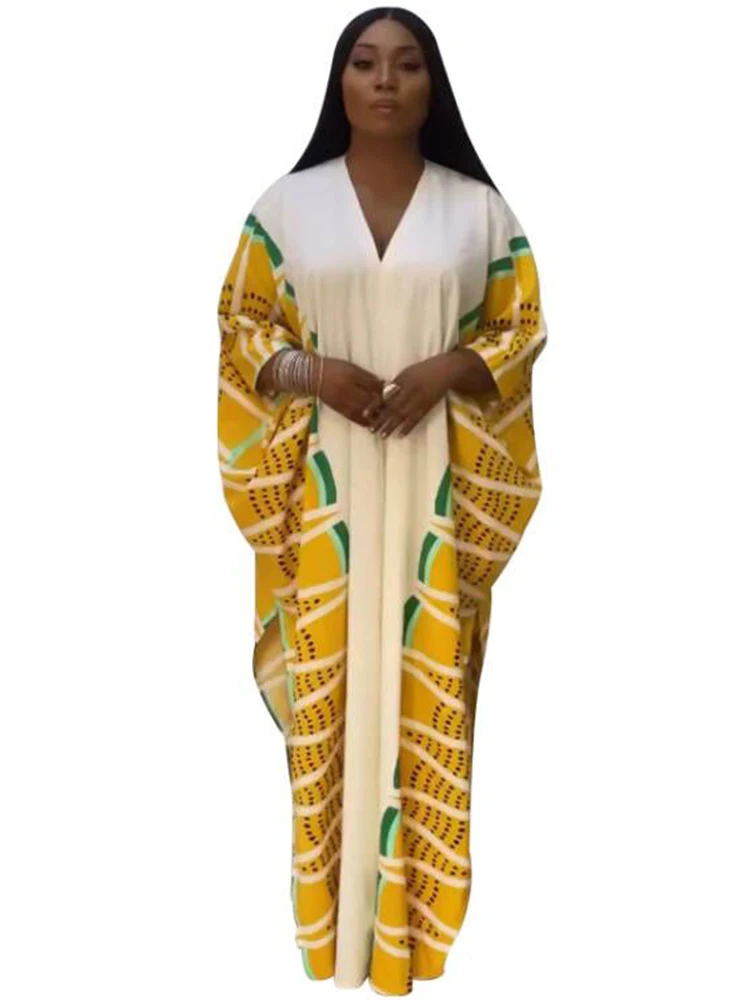 

Robes African Long Dresses Women Batwing Sleeve Loose Boubou Africa Clothing Fashion New Print Streetwear Long African Vestidos