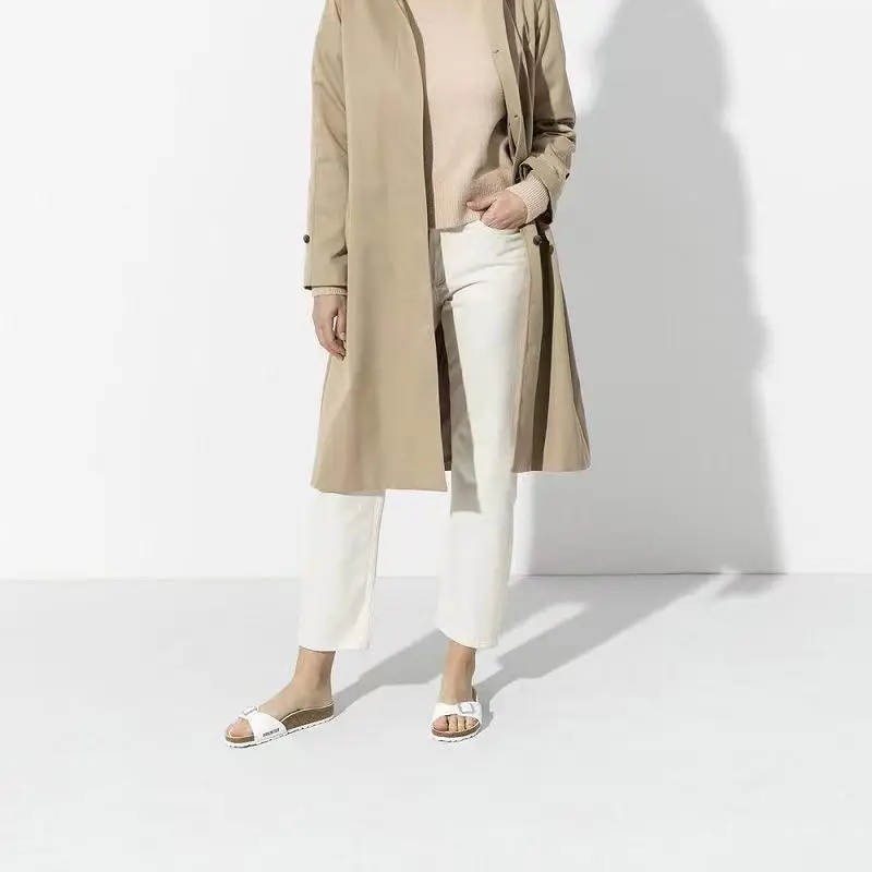 Boken Sandals Women Wear 2023 European And American Summer Leather Word Drag Holiday Leisure Beach Boken Cork Slippers Women