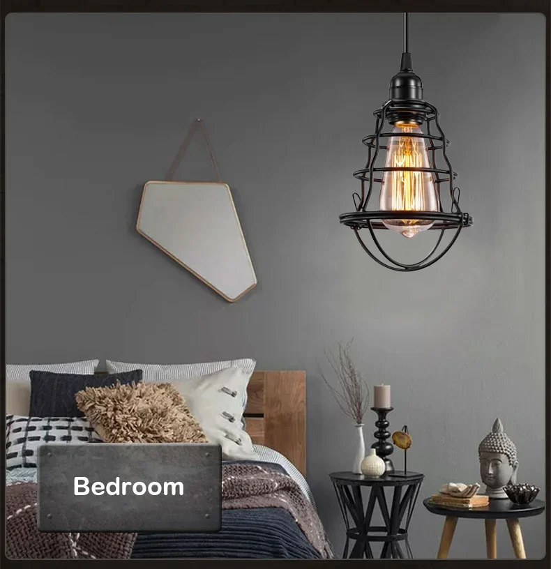 Винтажная Подвесная лампа в стиле ретро потолочный светильник лофт железная