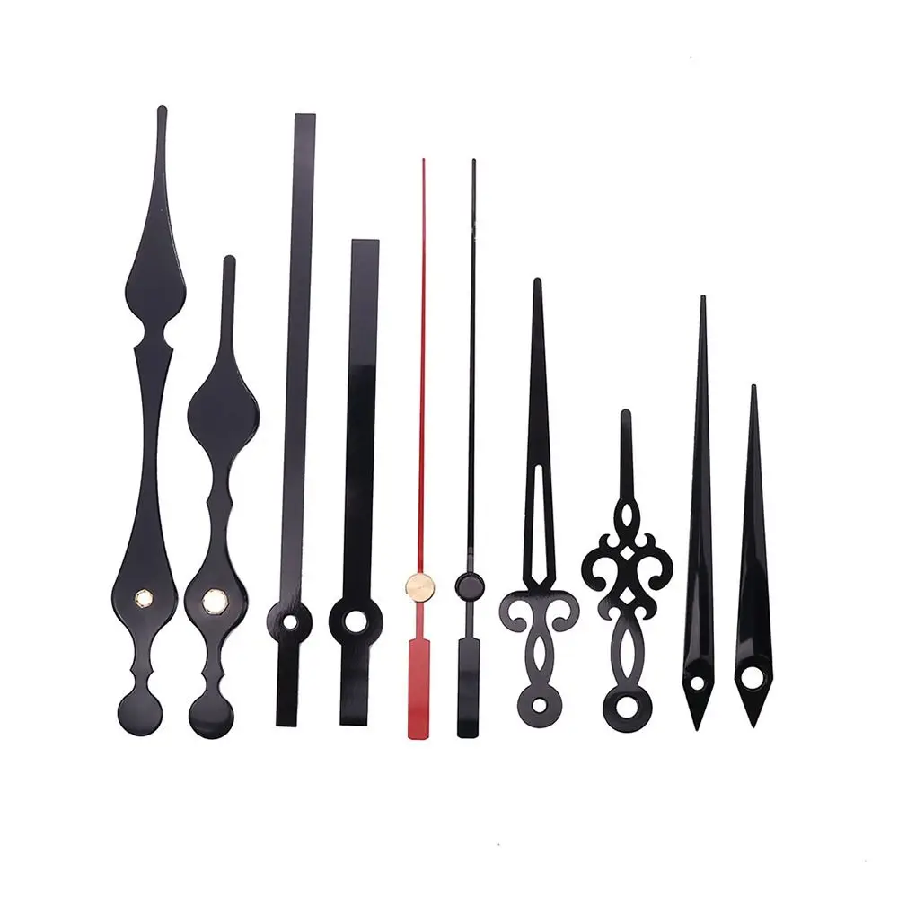 Тихие черные часы часовой механизм сканирование секунд с 4 комплектами