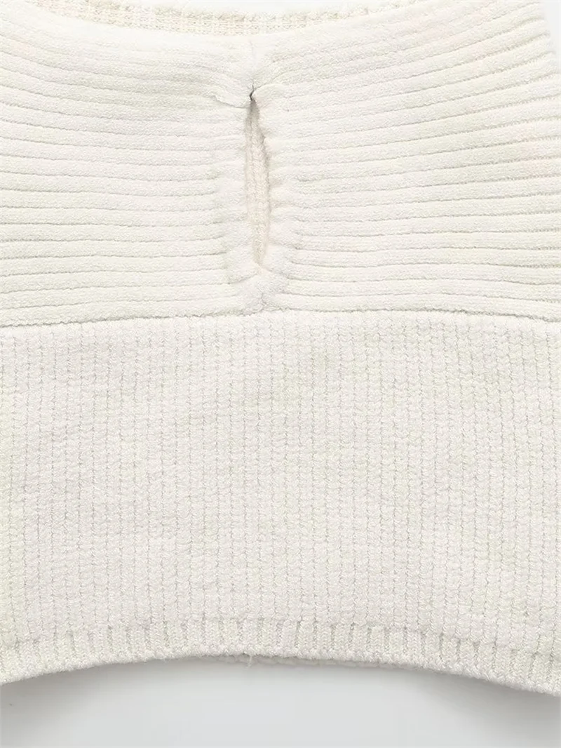 Летний новый женский вязаный корсет KEYANKETIAN жилет с вырезом лодочкой бежевый