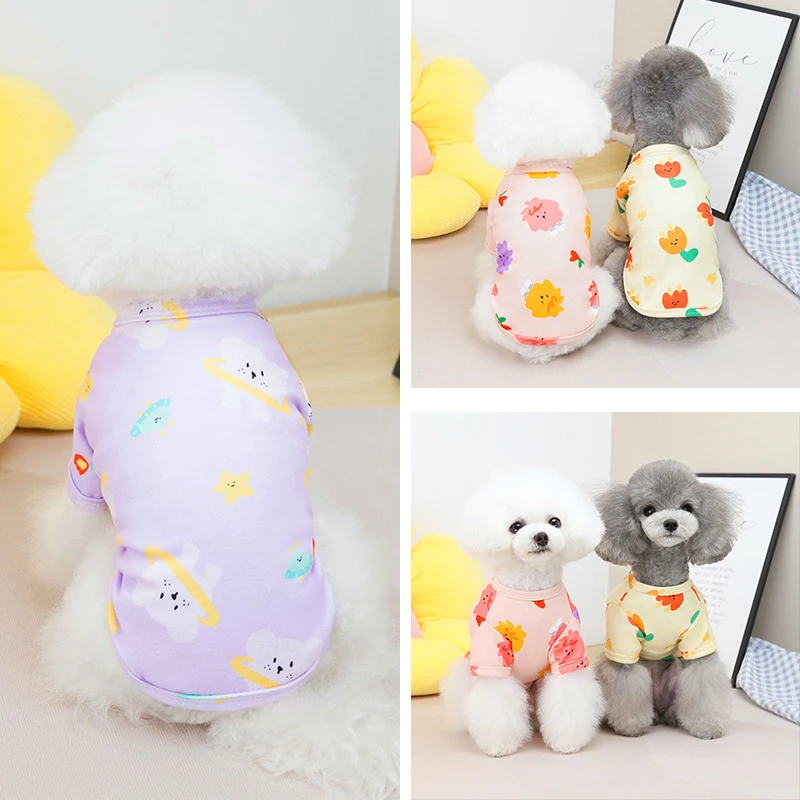 

Dog Clothes Printed T-Shirts Casual Short Sleeves Pet Vest Comfortable Cartoon Puppy Vest Cute Casual Fashion Pet Supplies