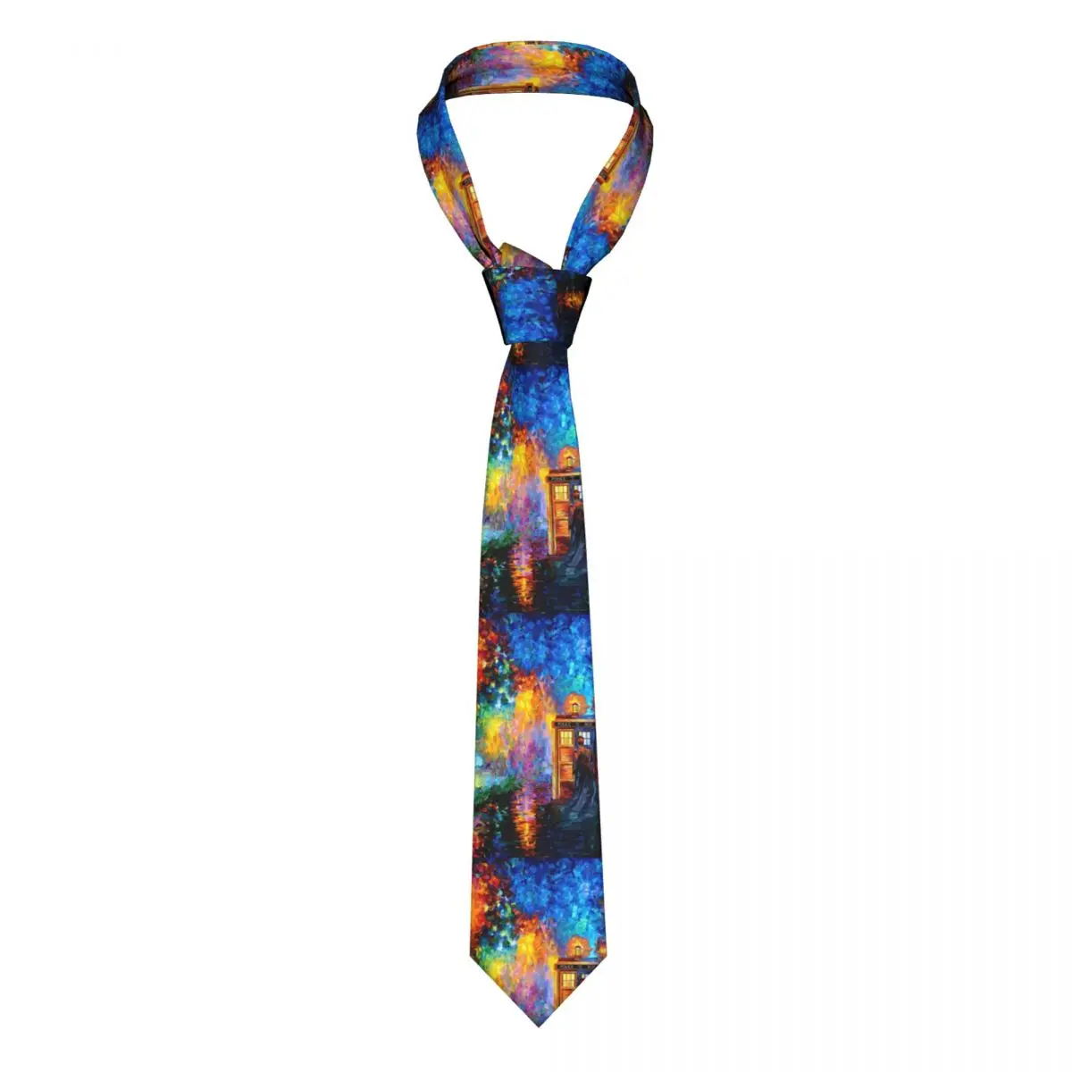 

Van Gogh Tie Mysterious Man Rainbow Place Gift Men Neck Ties Vintage Shirt Polyester Silk Business Cravat
