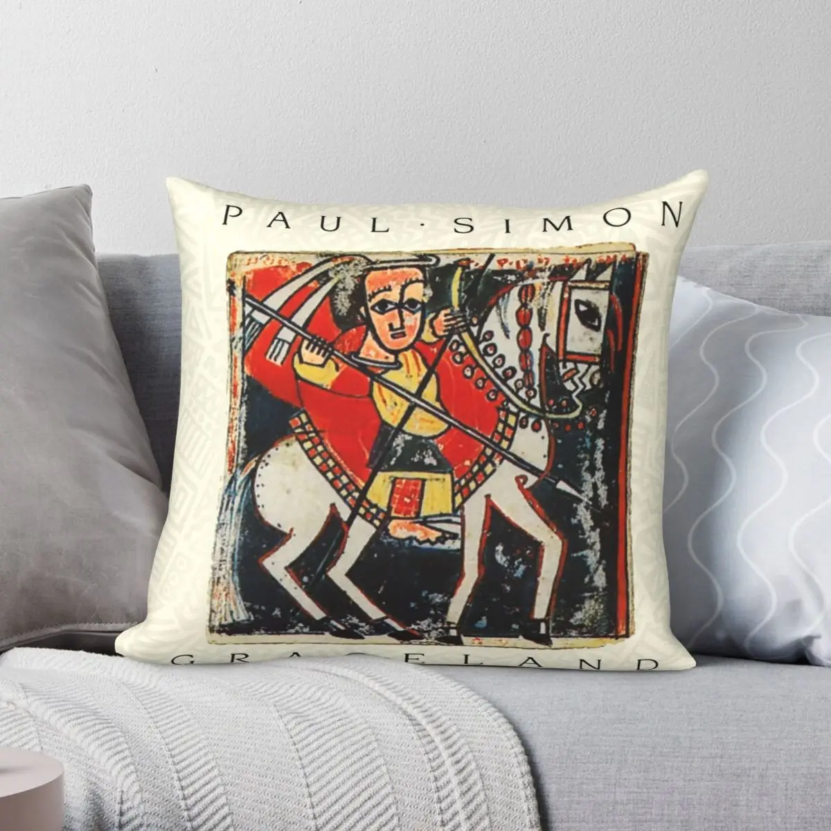 

Paul Simon Graceland Square Pillowcase Polyester Linen Velvet Creative Zip Decor Sofa Seater Cushion Cover