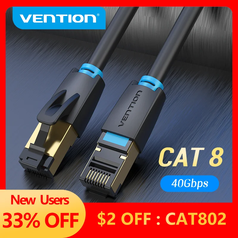 

7127 Ventie Cat8 Ethernet кабель Sttp 40 Гбит/с 2000 МГц Kat 8 RJ45 сетевой адаптер для маршрутизатора модема интернет rj 45 Ethernet