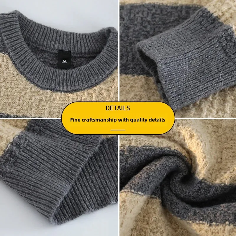 Acumen's Wear полосатый свитер с круглым вырезом и цветными блоками для мужчин