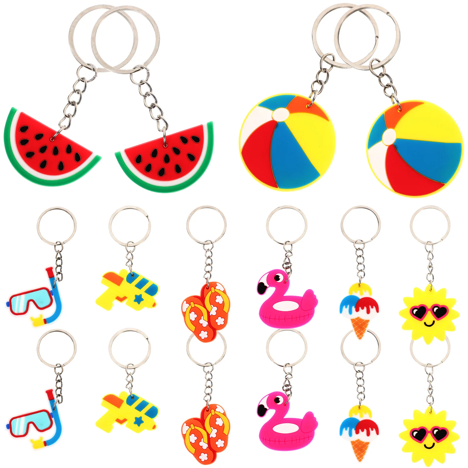 

16 Pcs Hawaiian Keychain Bag Hanging Decor Ornament Bulk Keychains Kids Car Decoration Ring Pendant Fashion Lovely