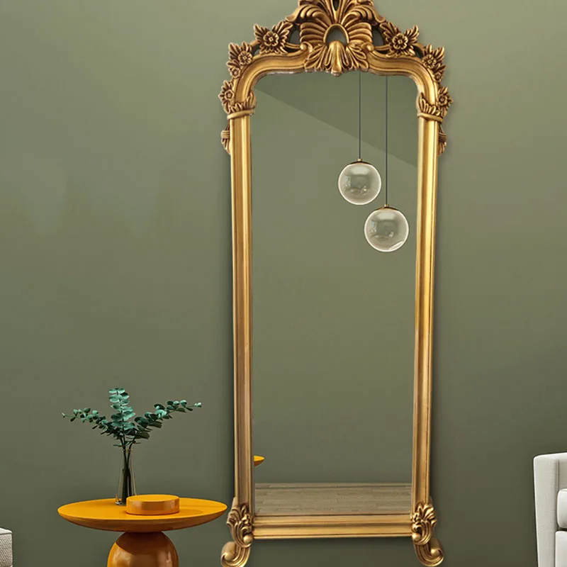 

Vintage Frame Wall Mirror Gold Vanity Length Mirror Bedroom Macrame Multi Funct Standing Aesthetic Hogar Decoracion Home Items
