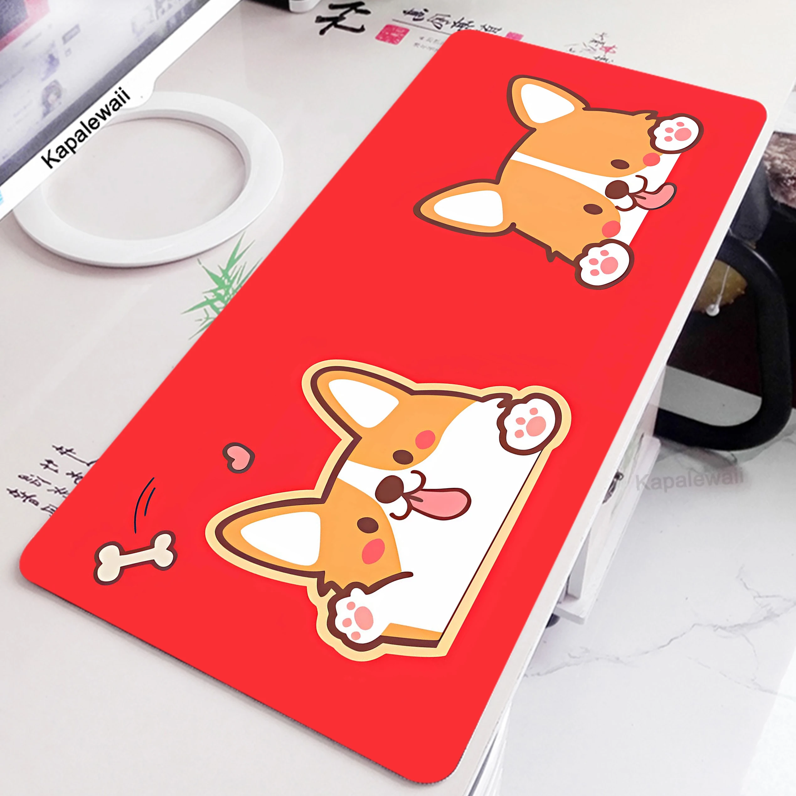Коврик для мыши Kawaii для ПК, игровой Настольный коврик XXL, аксессуары для игр, коврик для мыши XXL 900x400 мм, милый ковер для щенков, офисный ковер