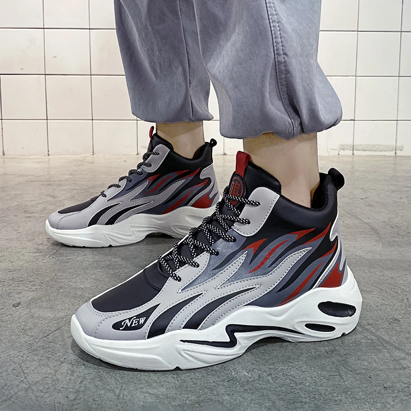 

High-top Men Sneakers 2023 Shoes for Men Casual Mixed Colors Thick-soled Sports Shoes Comfortable Walking Shoes Sneakers Men