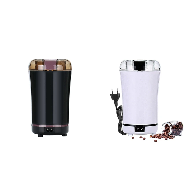 

Mini Portable Electric Coffee Bean Grinder Kitchen Tool Salt Pepper Spices Grains Crusher EU Plug -Black