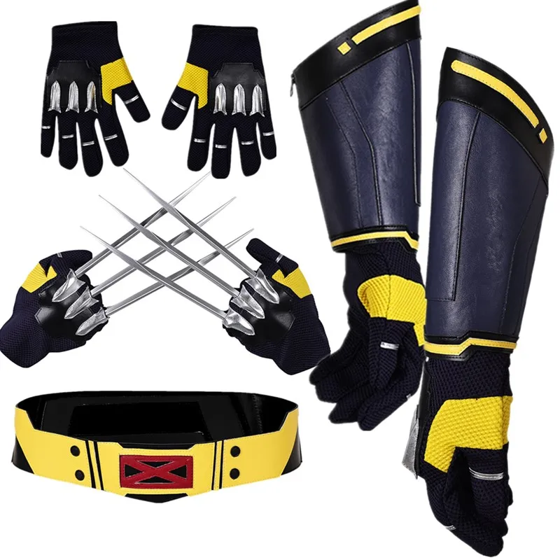 Волк Логан Косплей Пояс Перчатки Когти Взрослые Мужчины Фантазия Ретро Хэллоуин