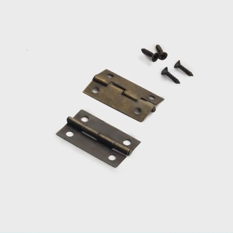 

2Pcs Pure Brass Miniature Hinges Brass Hinges Copper Mini Hinge Jewelry Box Furniture Hardware Fitting