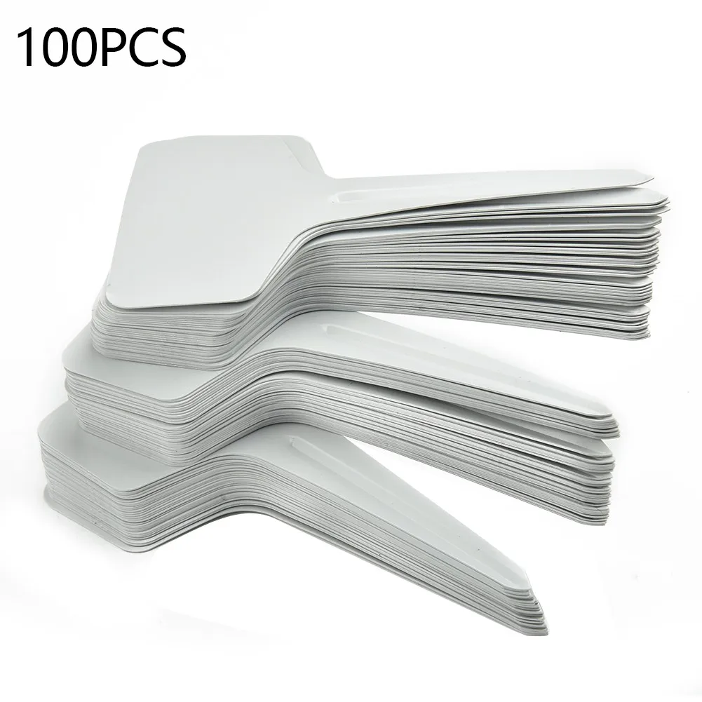 

100pcs T-Type Plant Labels Waterproof Garden Plants Classification Sorting Sign Tags Plant Markers Label White 6x10cm