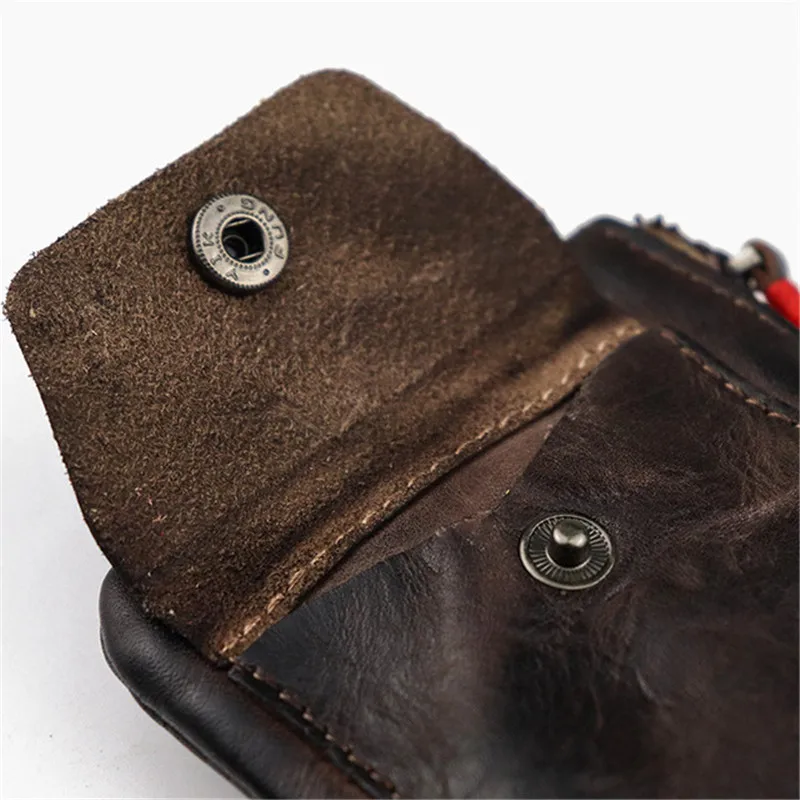 Retro fashion luxury real leather vegetable tanned leather zipper thin and simple folds large-capacity coin purse mini  holder