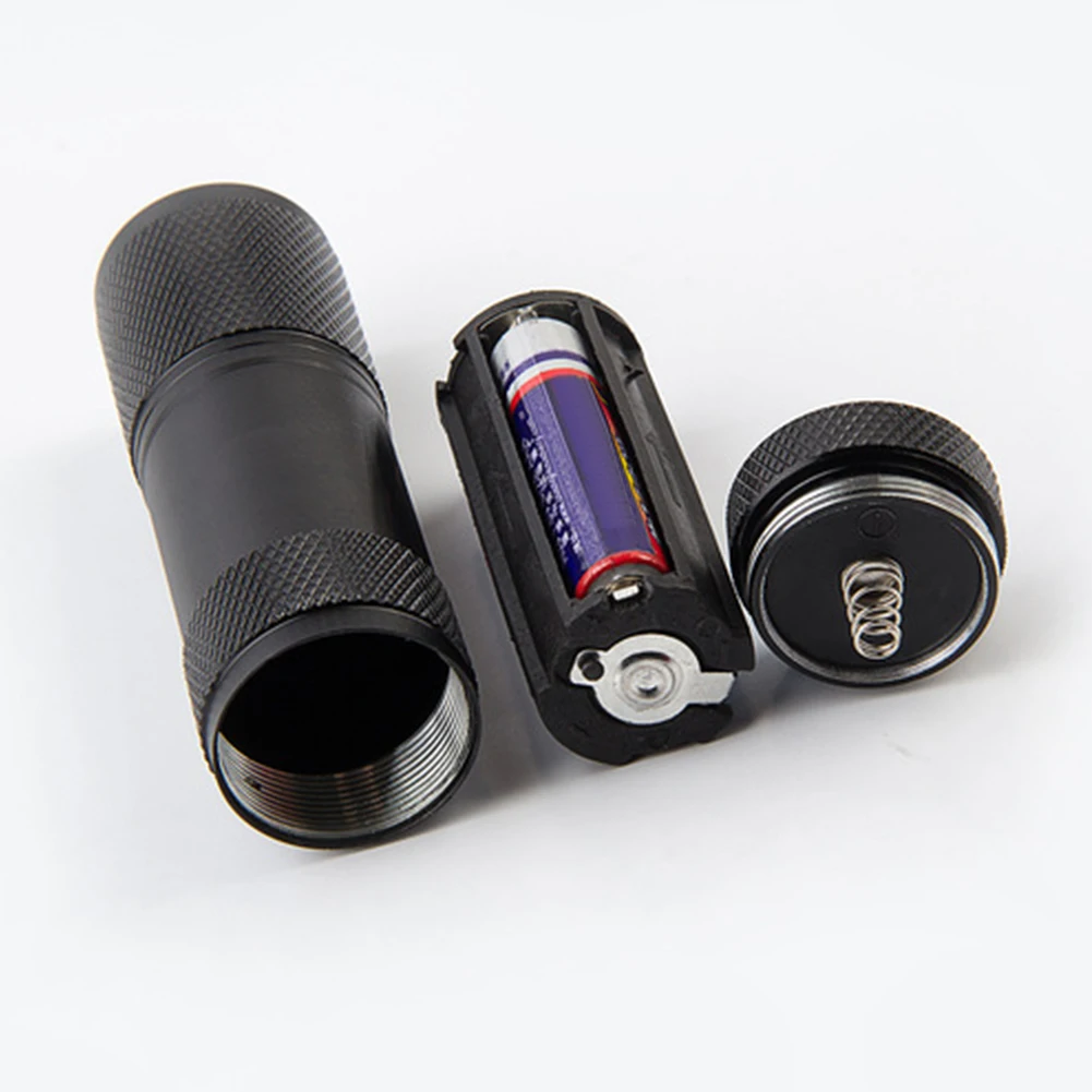 

9LED Texture Camping Light Aluminum Alloy Mini 2W Ultraviolet Flashlights IPX4 Waterproof 395nm Backlight Lighting Tool Home Use