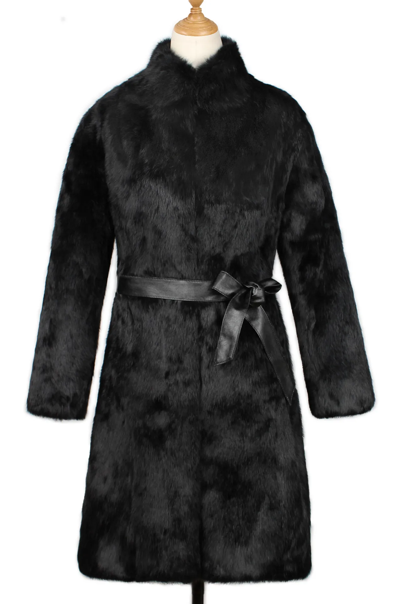 Women's Leather Fur Coat Long Rabbit Fur Leather Fur Coat Coat Imitation Fur Plush Coat Faux Fur Coat