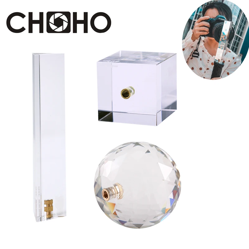 Photography Triangular Prism 130mm*30mm Rainbow Crystal Ball Square Glass Blur Effects Filter Lens Wedding Shoot Accessories