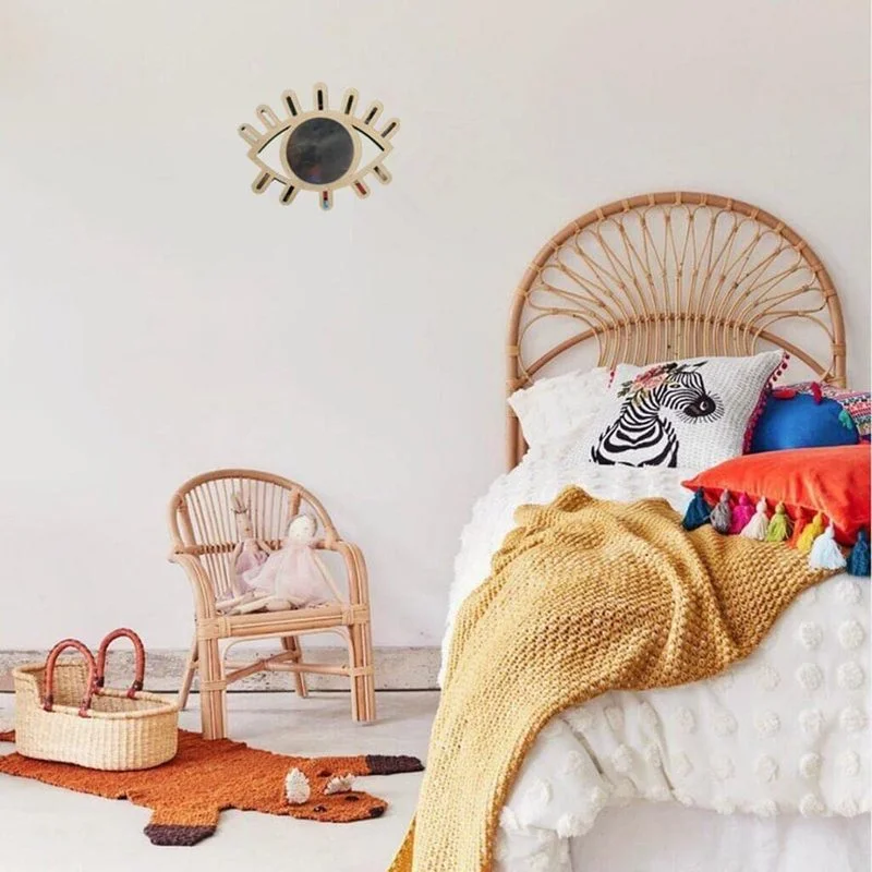 

Декоративное настенное зеркало «сделай сам», деревянная рама в форме глаза, акриловая зеркальная настенная наклейка, украшение для дома, ва...