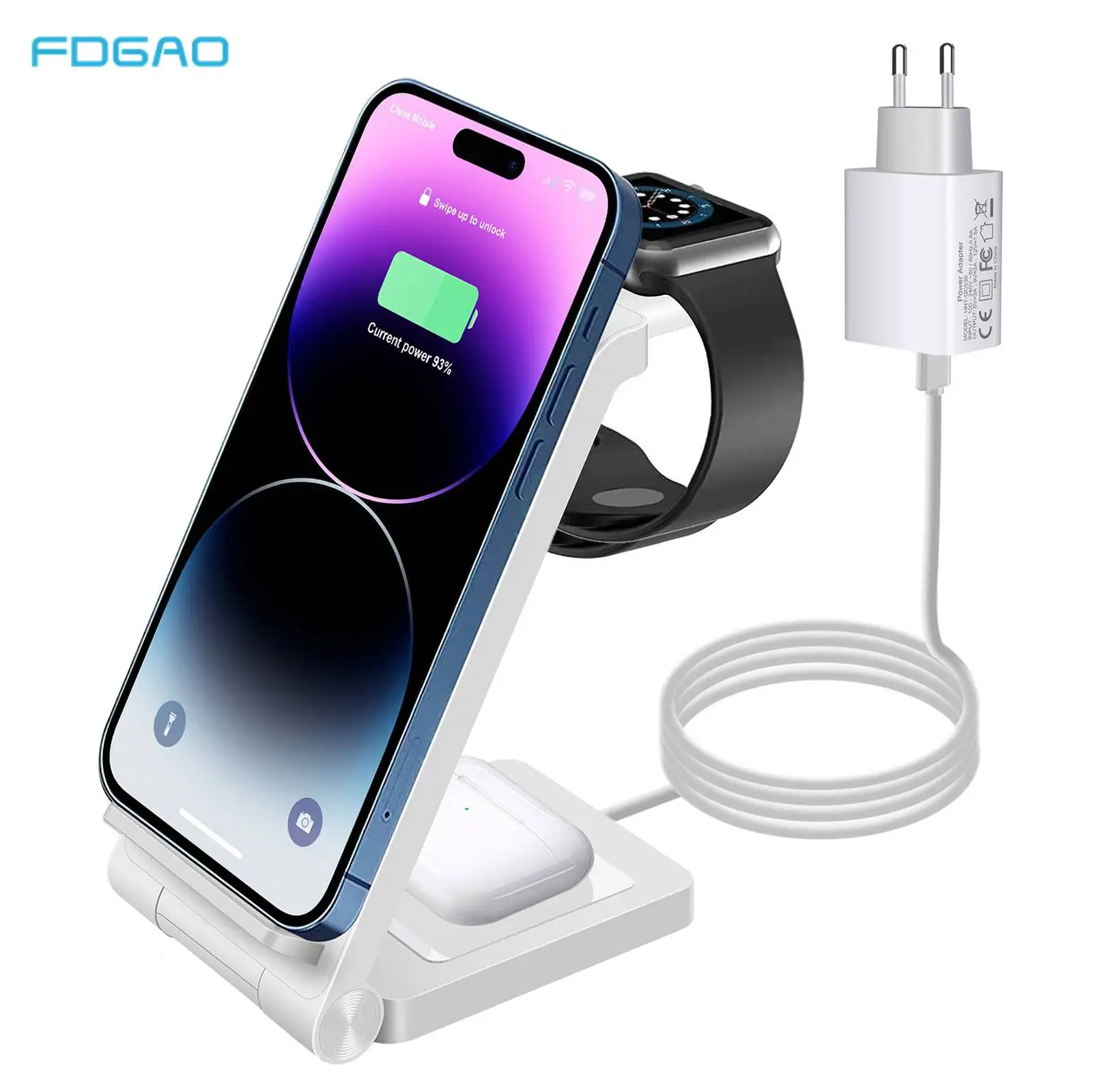 

Новое беспроводное зарядное устройство 3 в 1 для iPhone 14 13 12 11 Pro Max Mini X 8 XR XS быстрая зарядная станция для Apple Watch 8 Airpods Pro