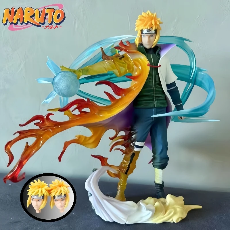 

26cm Naruto Namikaze Minato Anime Figures Gk Figurine With Led Pvc Statue Rasengan Decoration Collectible Kids Gift Toys Model