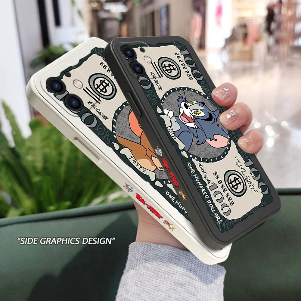 

Tom And Jerry Phone Case For iPhone 14 13 12 11 Pro Max Mini X XR XS MAX Plus Liquid Silicone Cover