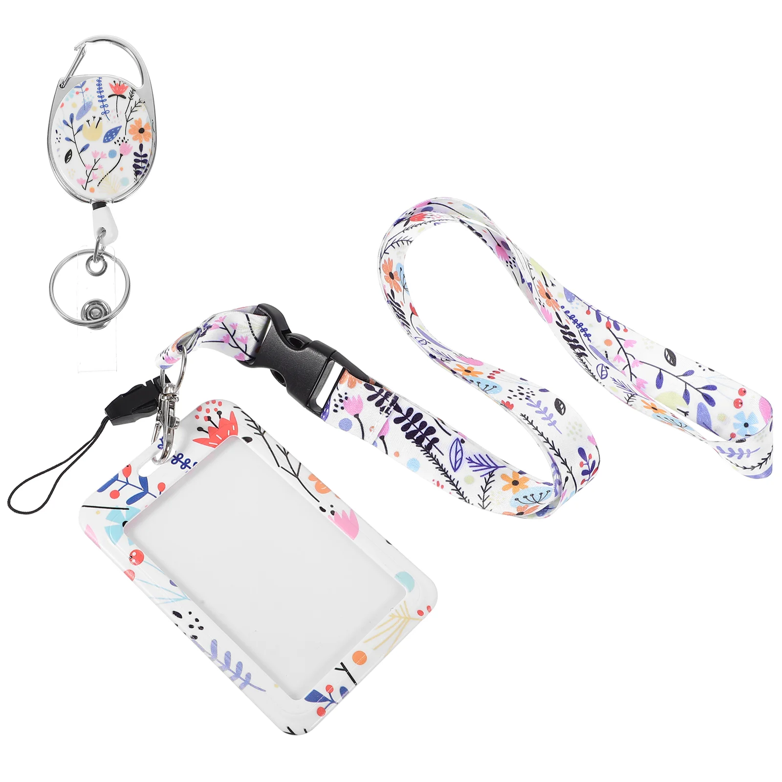 

Name Tag Holder Badge Student Cards Entrained Sleeve Flower Pattern Id Cover Polyester Bus
