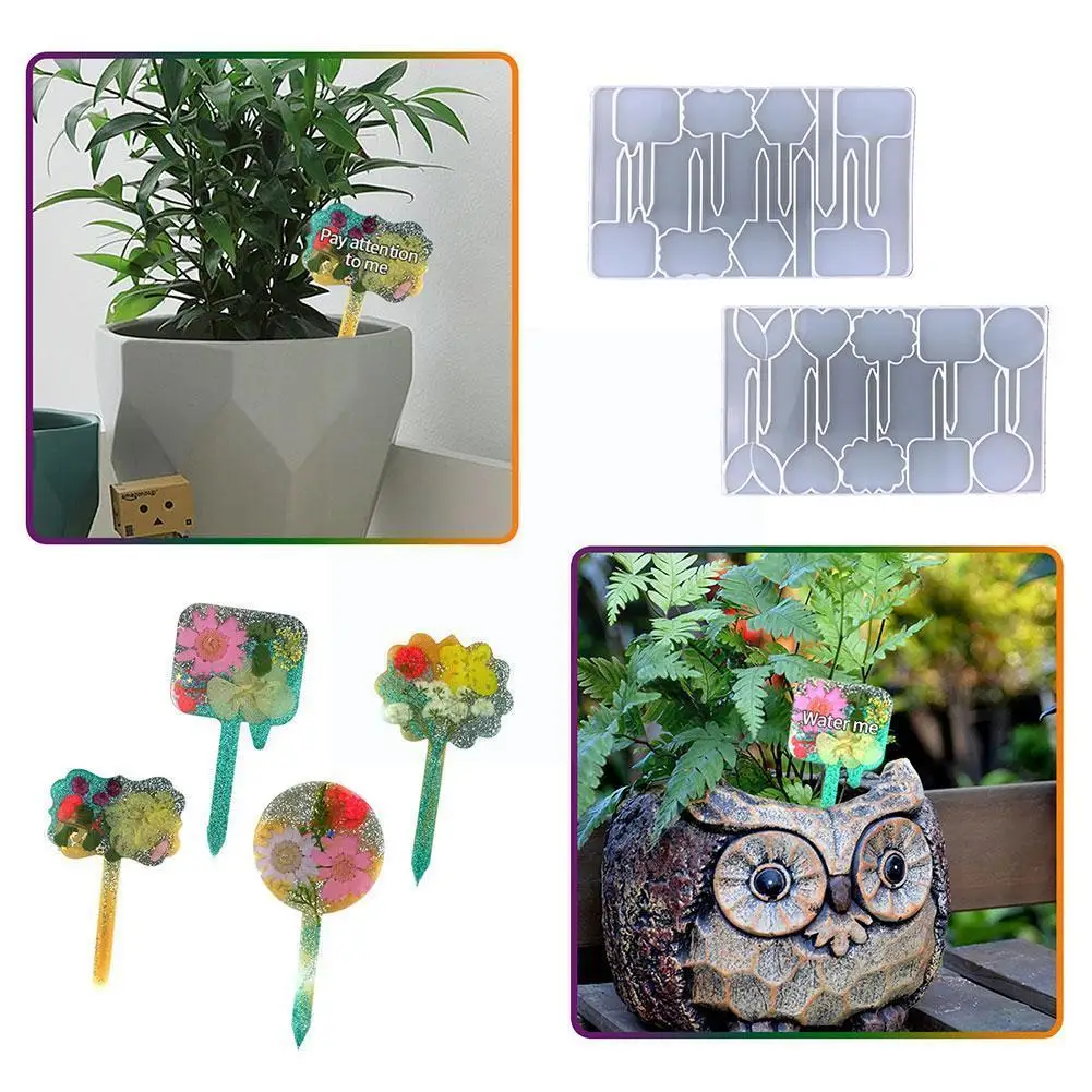 

Plant Labels Uv Epoxy Resin Mold Handmade Garden Tags Labels Diy Mould Garden Silicone Seed Crafts Herbs Nursery Potted U6a4