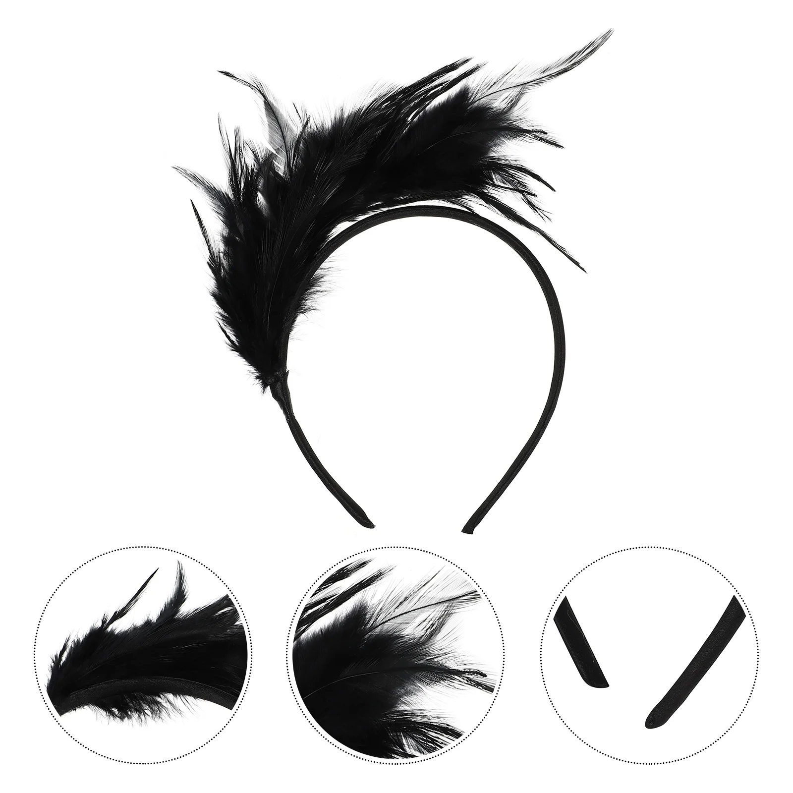 

Ribbon Headband Wedding Headpiece Charming Comfortable Women Headwear Party Black
