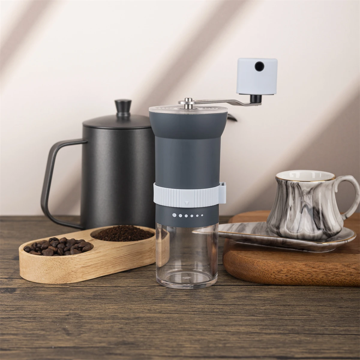 Цветная Бытовая портативная компактная кофемолка регулируемая Керамическая