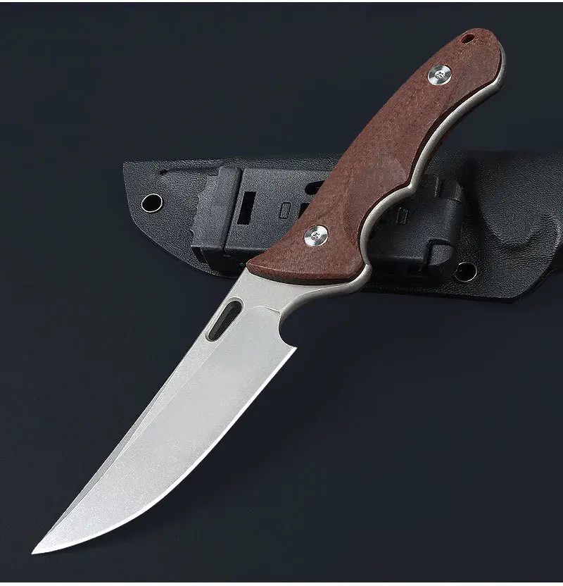 Нож с фиксированным лезвием 8CR14 стальное лезвие льняная ручка кухонные