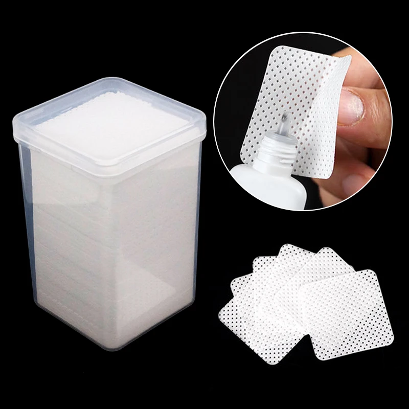 

200pcs Lint-Free Cotton Paper Eyelash Extension Glue Remover Anti-clogging Wiper Wipe Glue Bottle Mouth Clean Pads Makeup Tools