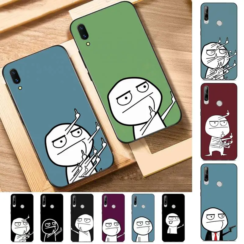 

Funny Man Middle Finger Phone Case for Huawei Y 6 9 7 5 8s prime 2019 2018 enjoy 7 plus