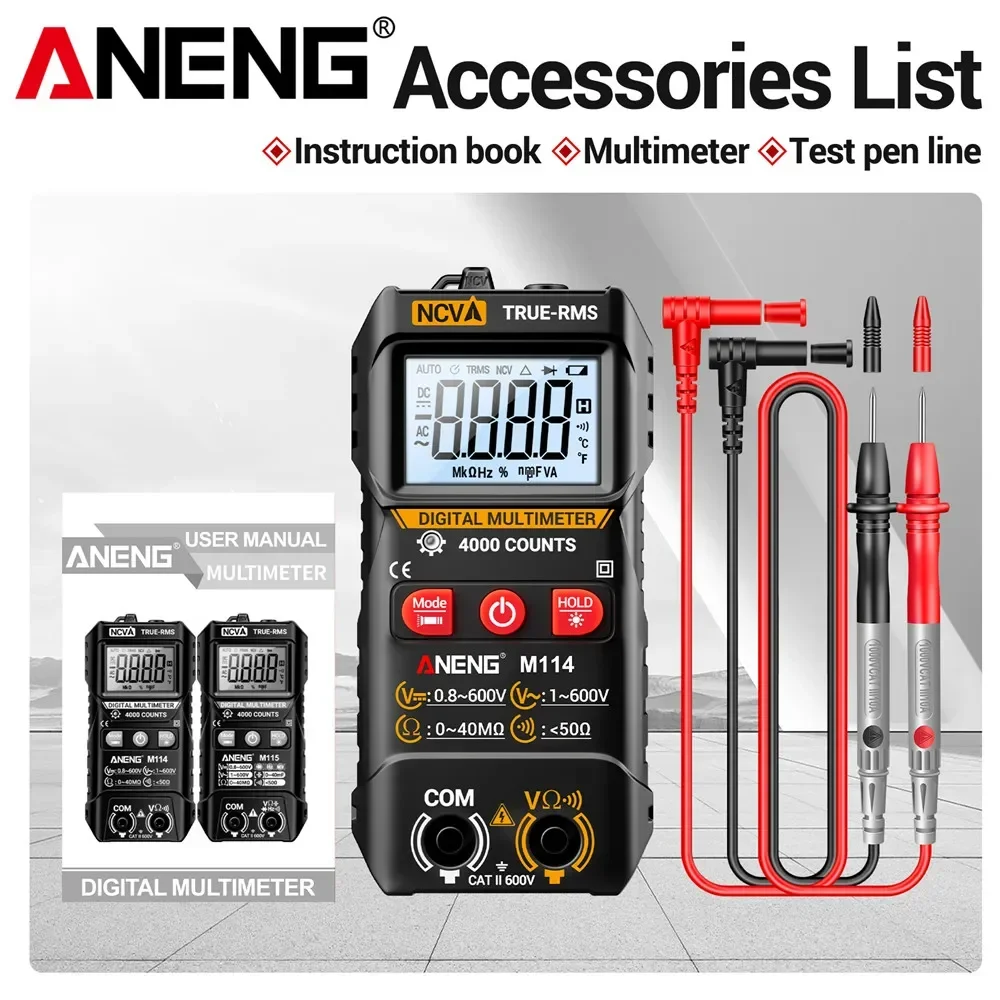 

ANENG M114 Цифровой мультиметр 4000 отсчетов