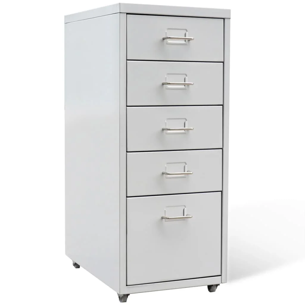 

Office Filing Storage Cabinets Drawers with 5 Drawers Grey 68.5 cm Steel