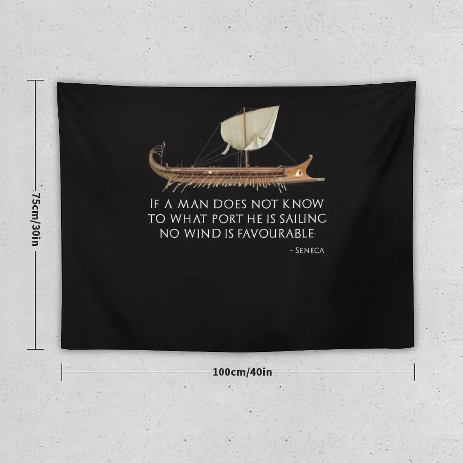 Если мужчина знает не покупать порт он парус ветер пользуется - Гобелен Seneca the Younger