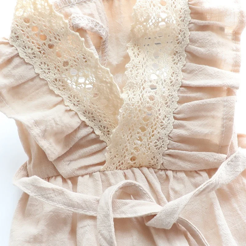 Хлопковое льняное платье для собак-питомцев.