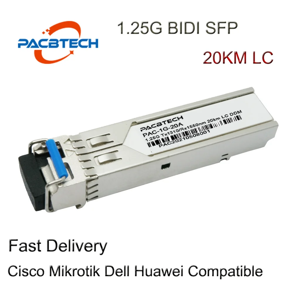 

1.25G SFP Transceiver Singlemode Single fiber 20km BiDi 20km 1310nm/1550nm WDM SFP LC SFP Module Fiber module SFP 1G