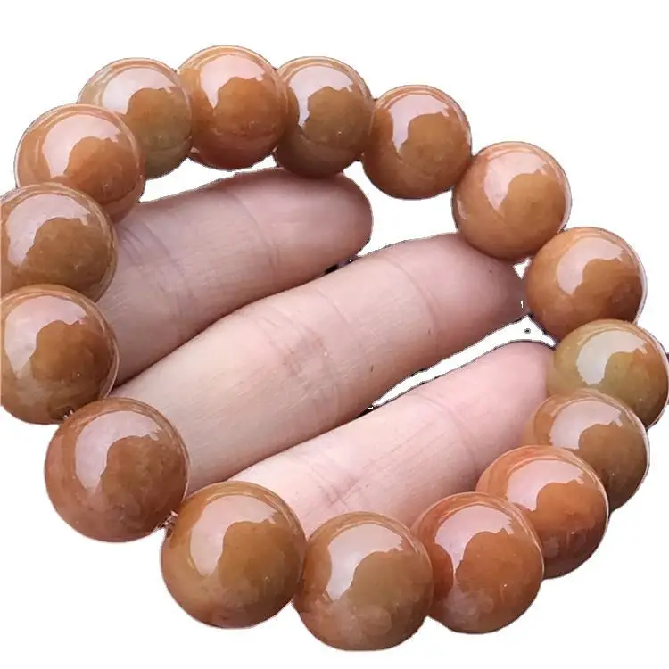 

Natural Yellow Emerald 13mm Bead Bracelet Elastic Bangle Jewellery Accessories Fashion Hand-carved Woman Amulet Custom Made