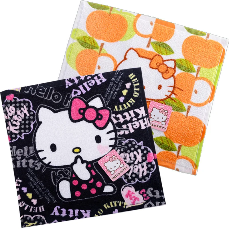 

Sanrio HelloKitty Matt Katy KT Cat Cotton Square Baby Mini Towel Cute Cartoon Comfortable Small Towel Face Towel Saliva Towel